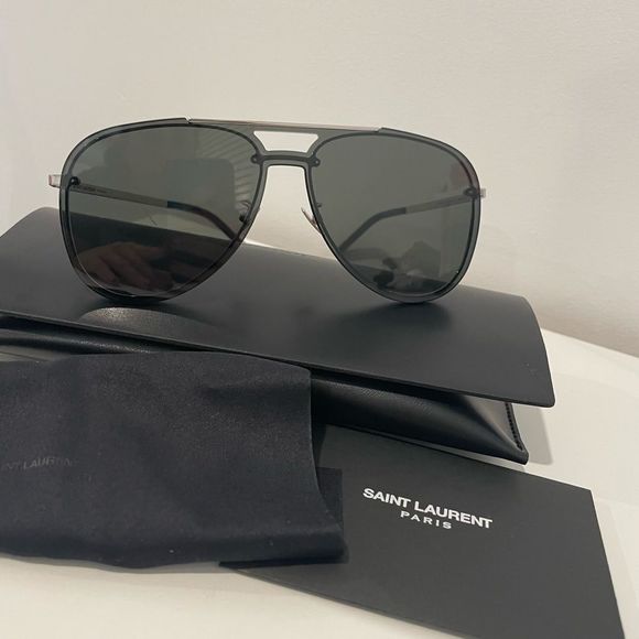 New Saint Laurent Aviator Sunglasses - Picture 1 of 10